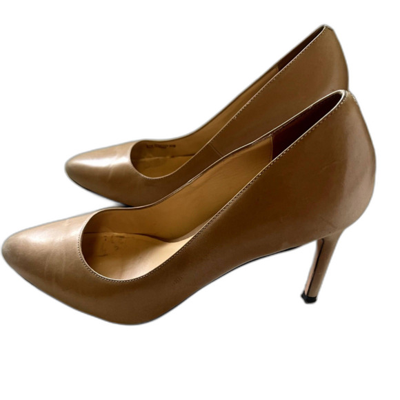 Calvin Klein Nude Leather Heels - Picture 1 of 6